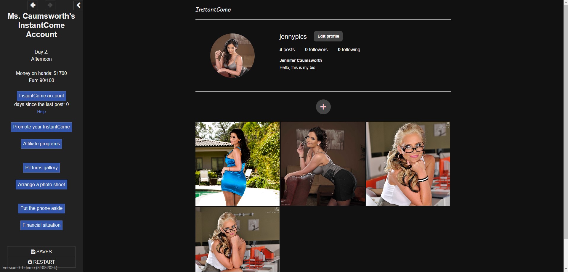 Ms. Caumsworth&apos;s InstantCome Account [v0.1 Demo] [Max Craving] v0.1 Demo